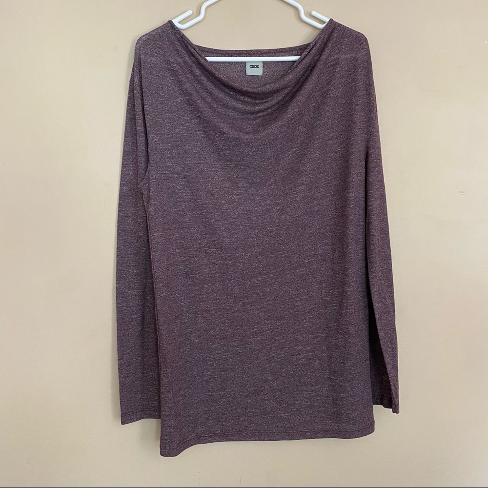ASOS sheer purple heathered top